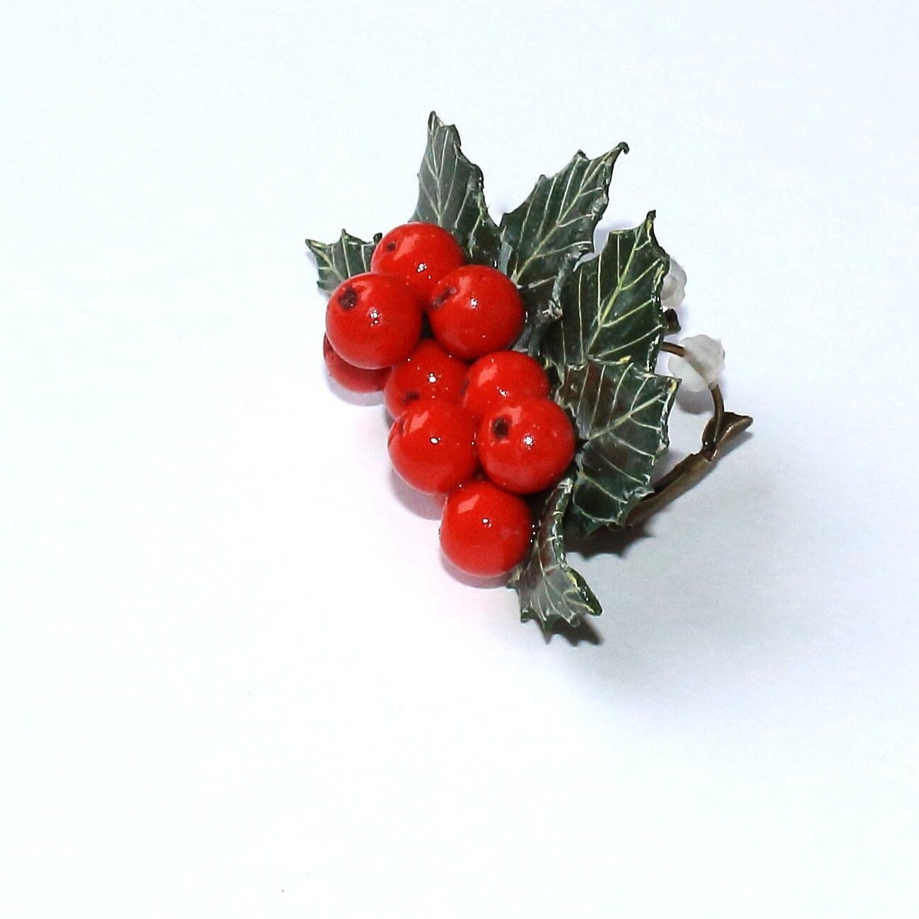 Winter's Сharm: Holly Berry Earring Polymer Clay.