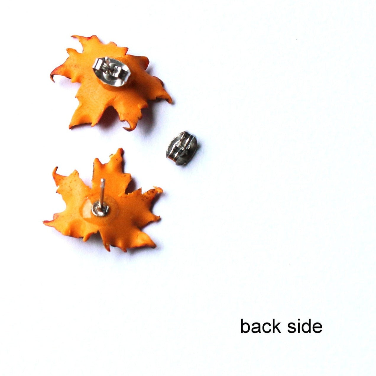 Autumn Miniature: Maple Leaf Earrings Polymer Clay.