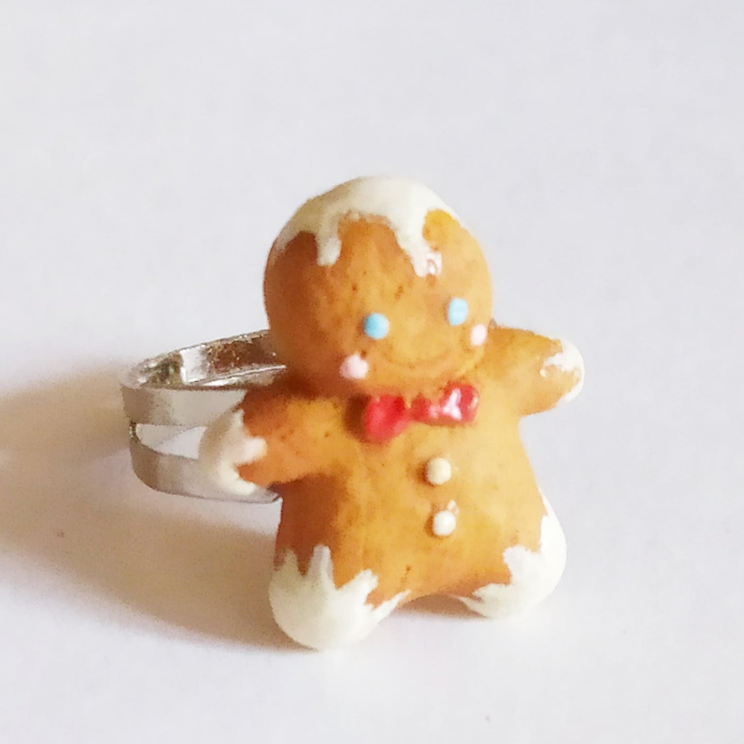 Sweet Buddy: Gingerbread Man Ring Polymer Clay.