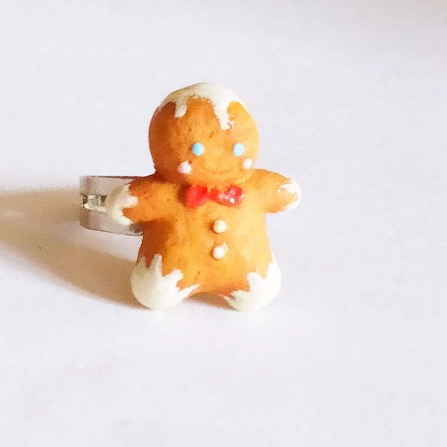 Sweet Buddy: Gingerbread Man Ring Polymer Clay.