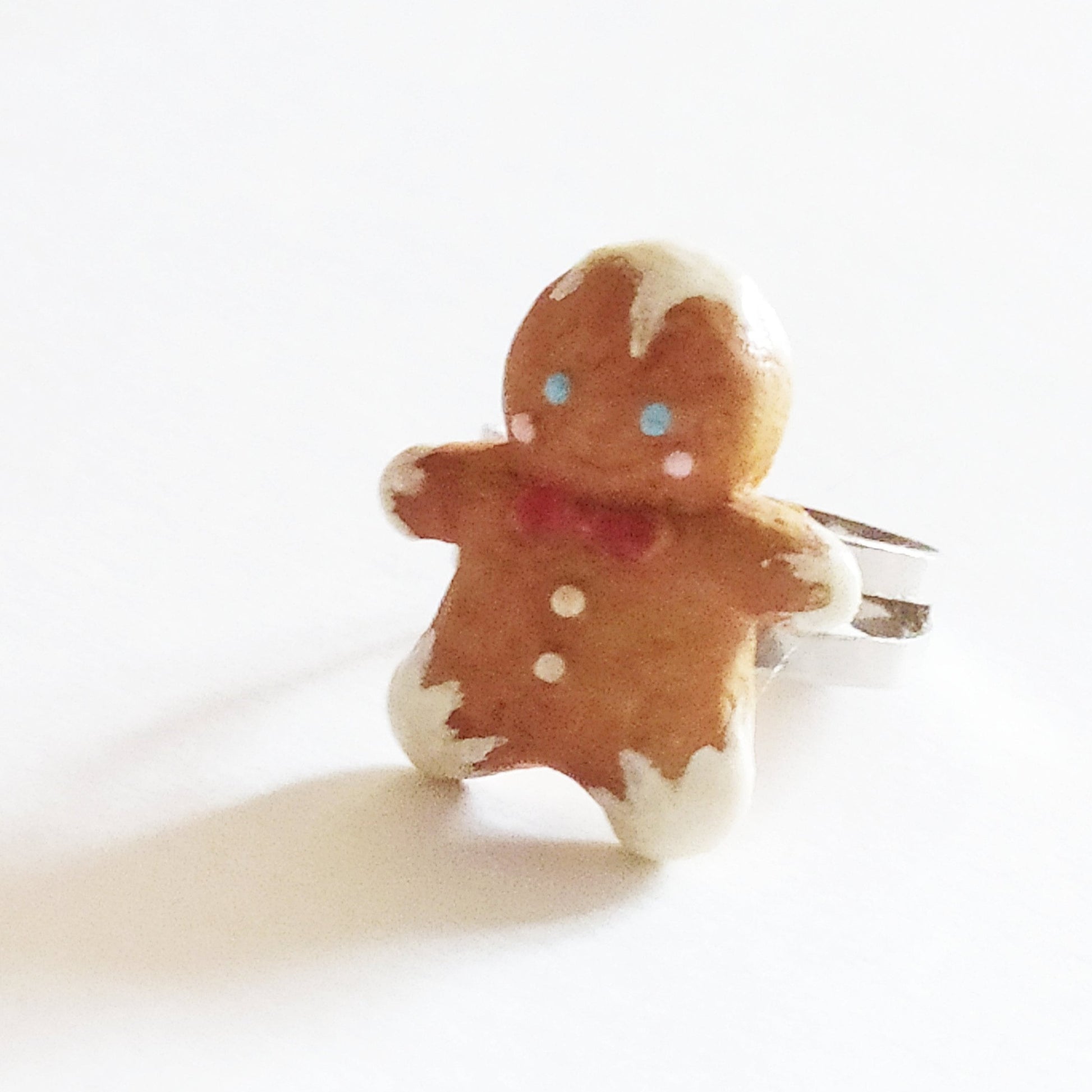 Sweet Buddy: Gingerbread Man Ring Polymer Clay.