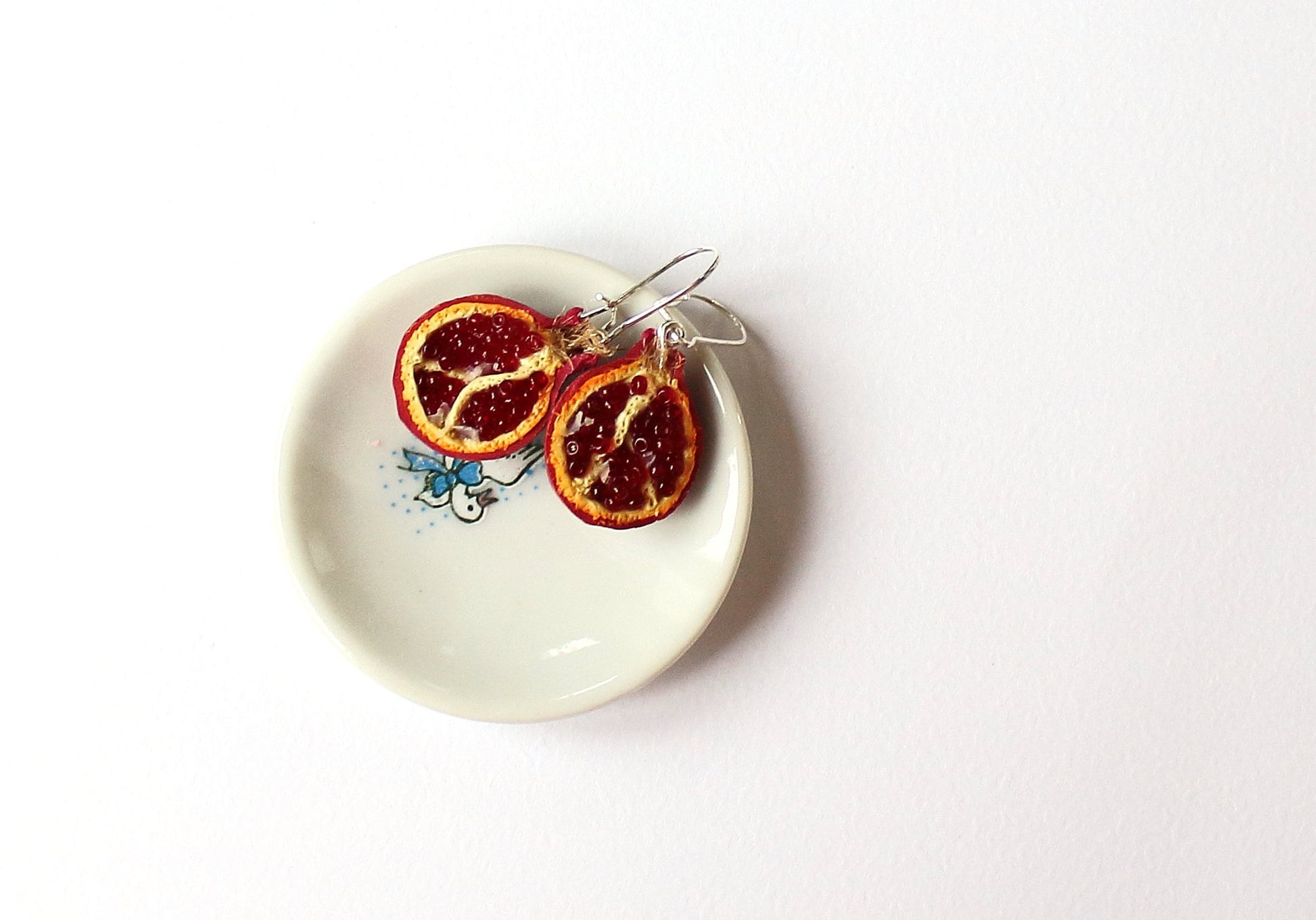 Pomegranate Glow: Pomegranate Polymer Clay Earrings