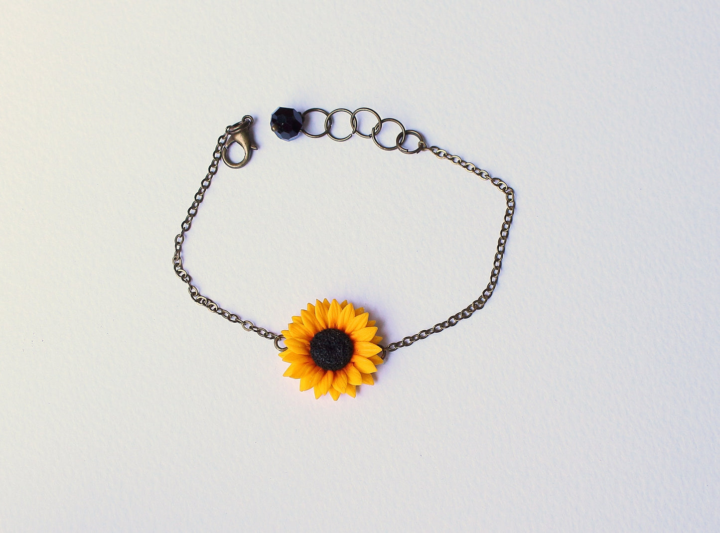 Happiness in every petal: Sunflower Bracelet Polymer Clay.