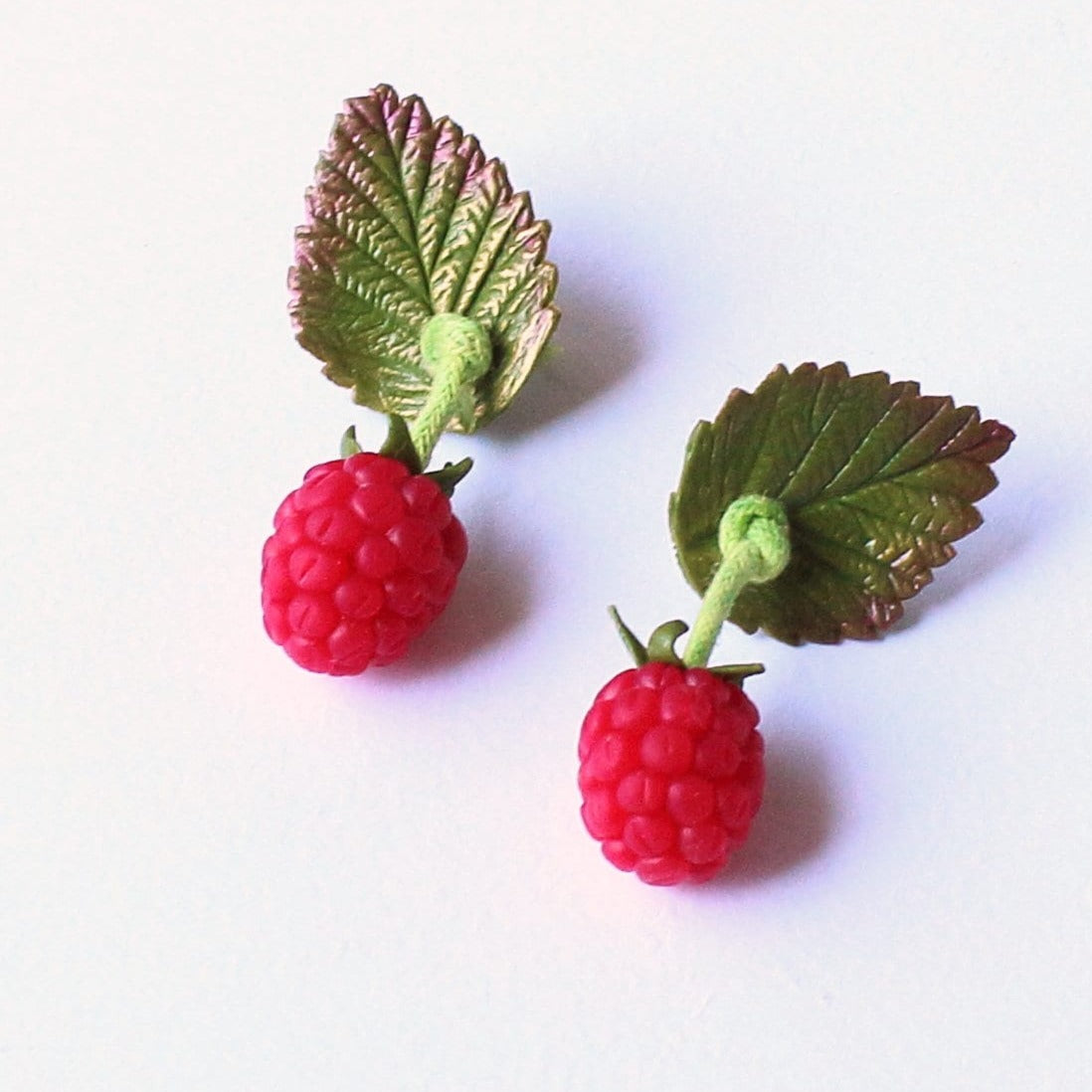 Berry Bliss: Raspberry Earrings Polymer Clay.