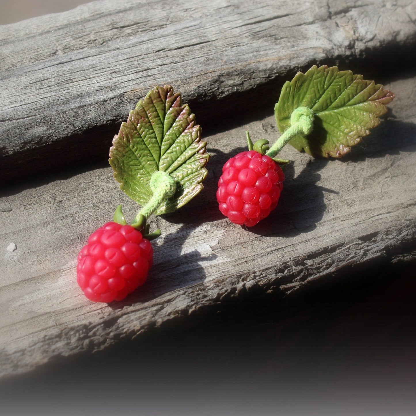 Berry Bliss: Raspberry Earrings Polymer Clay.