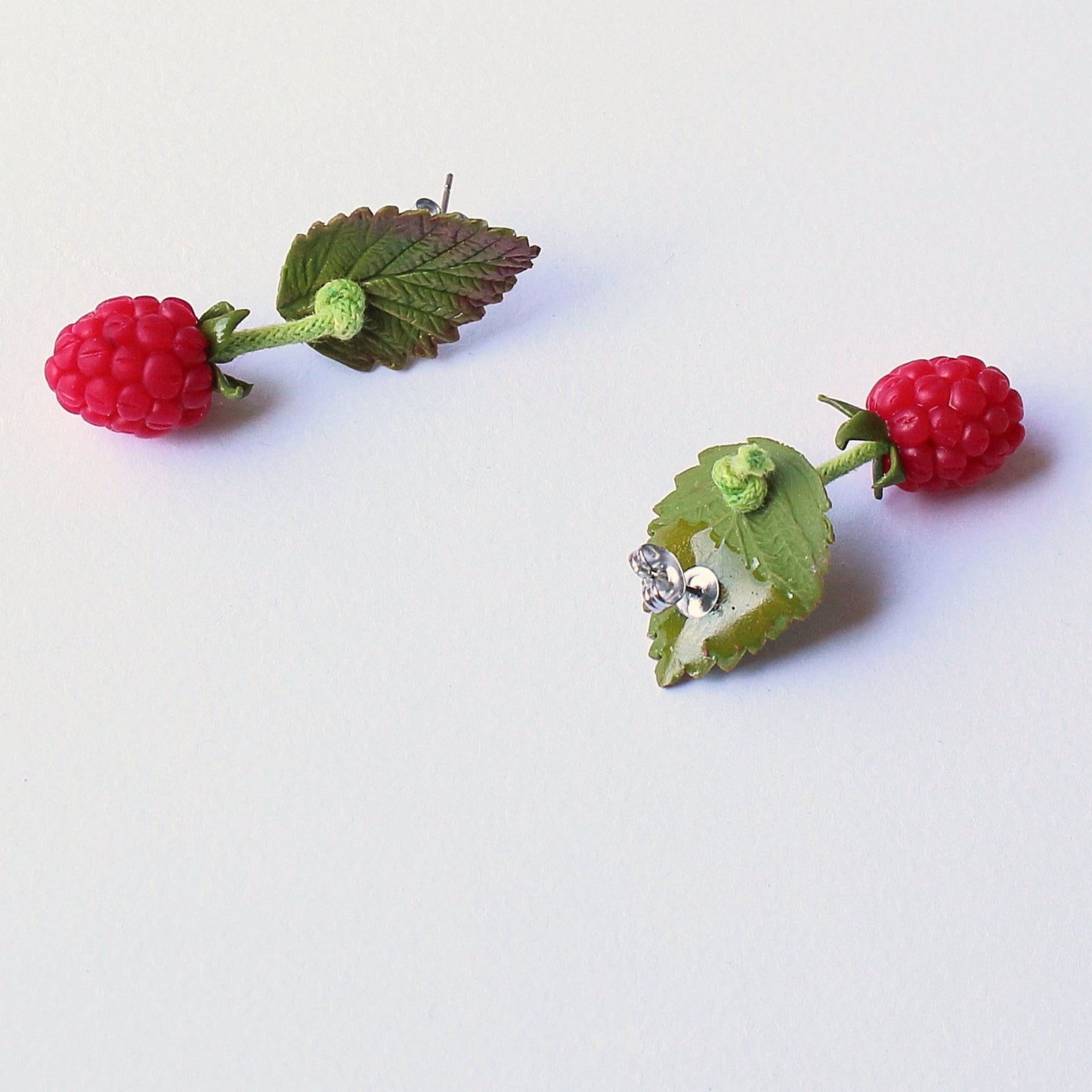 Berry Bliss: Raspberry Earrings Polymer Clay.