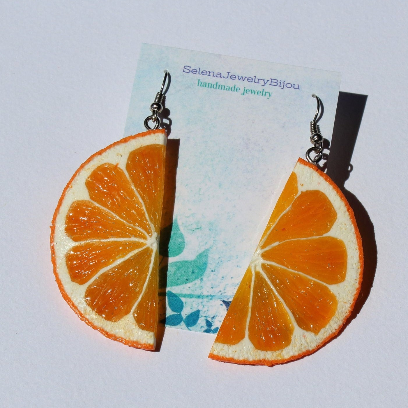 Sunny Caprice : Orange Earrings Polymer Clay.