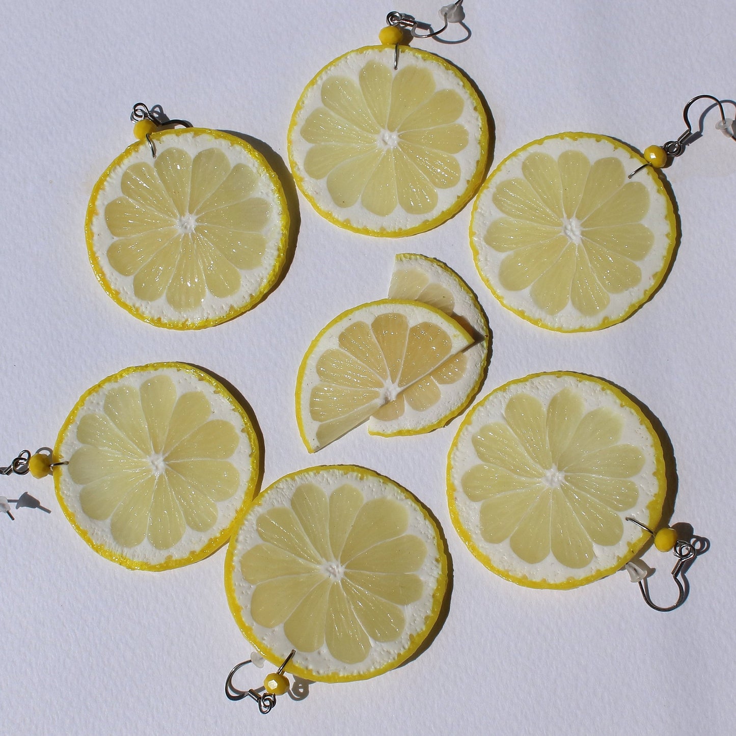 Sweet Sourness: Lemon Earrings Polymer Clay.