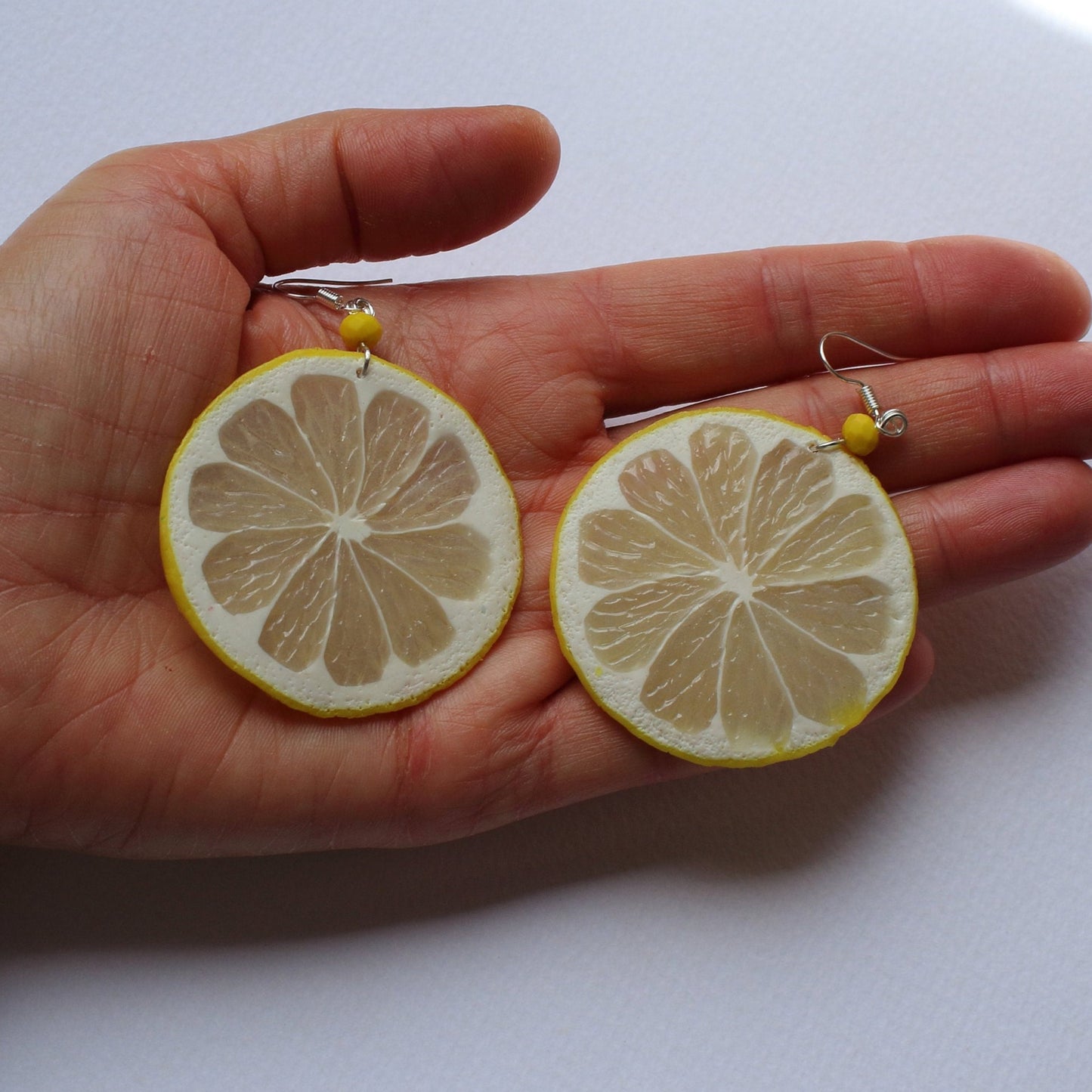 Sweet Sourness: Lemon Earrings Polymer Clay.