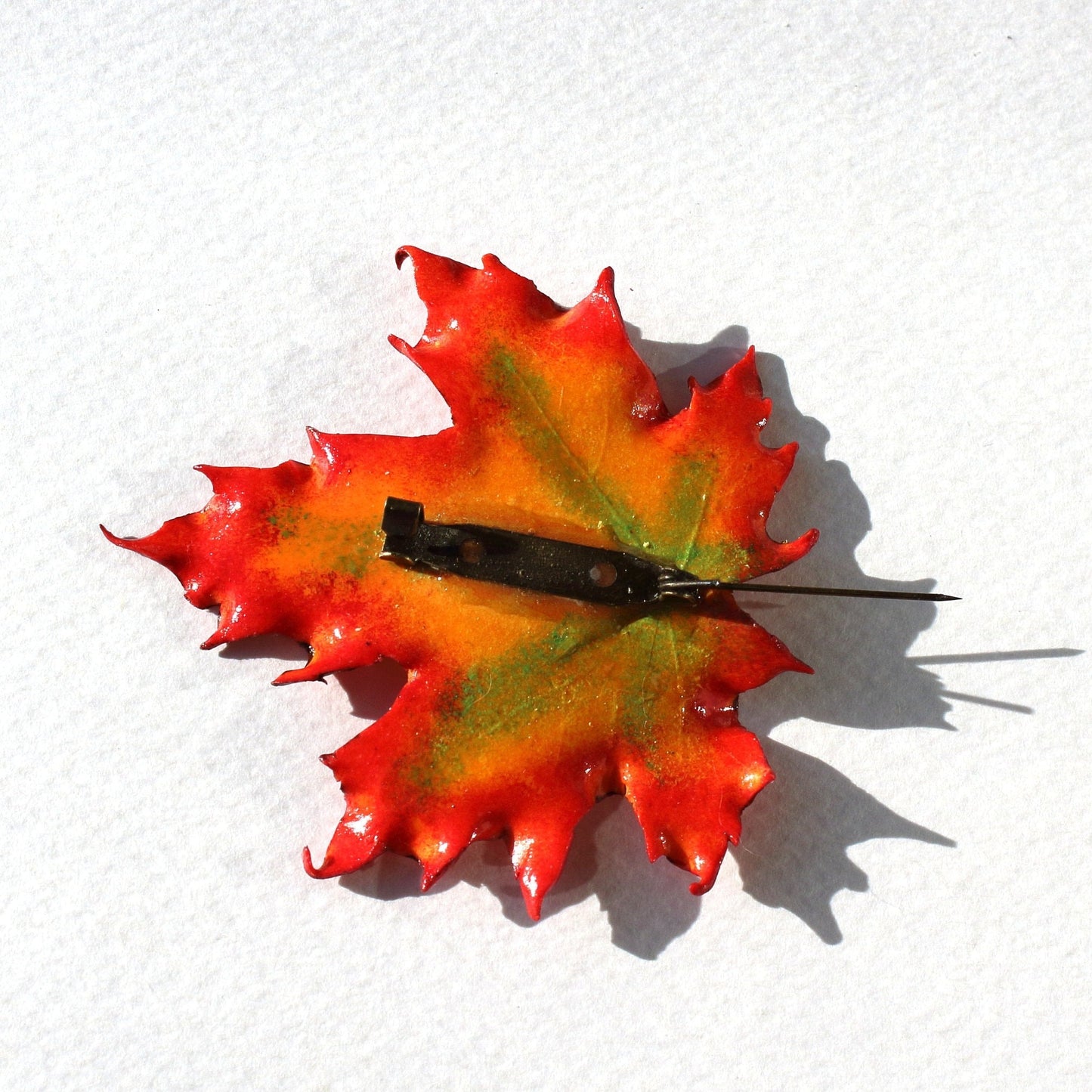 Autumn Dream : Maple Leaf Brooch Polymer Clay.