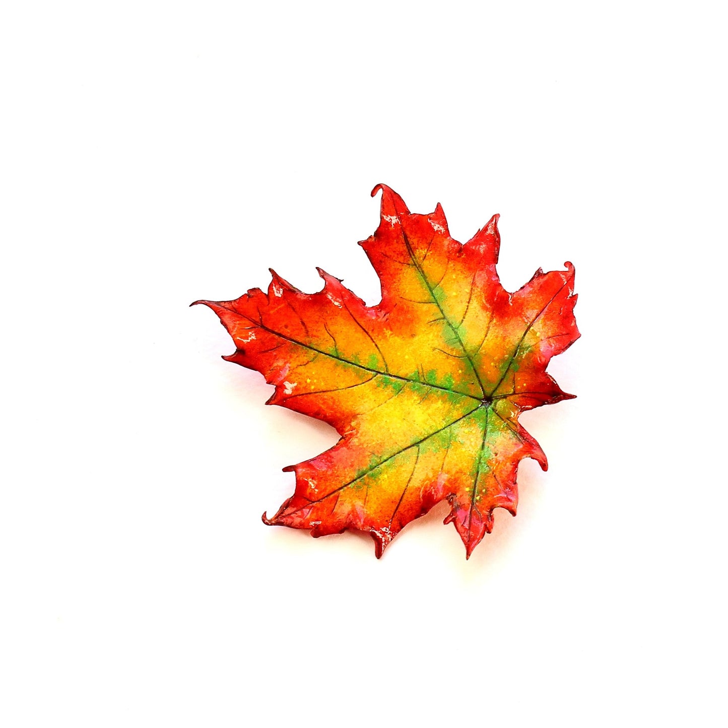 Autumn Dream : Maple Leaf Brooch Polymer Clay.