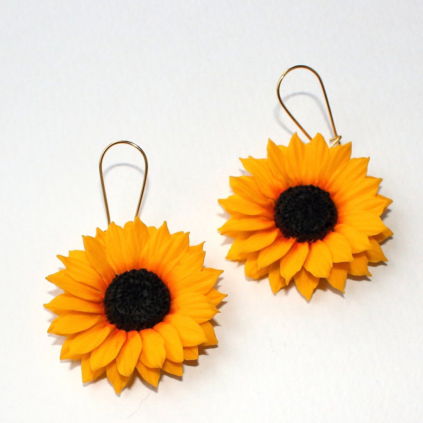 Petals of Love: Sunflower Earrings Polymer Clay.