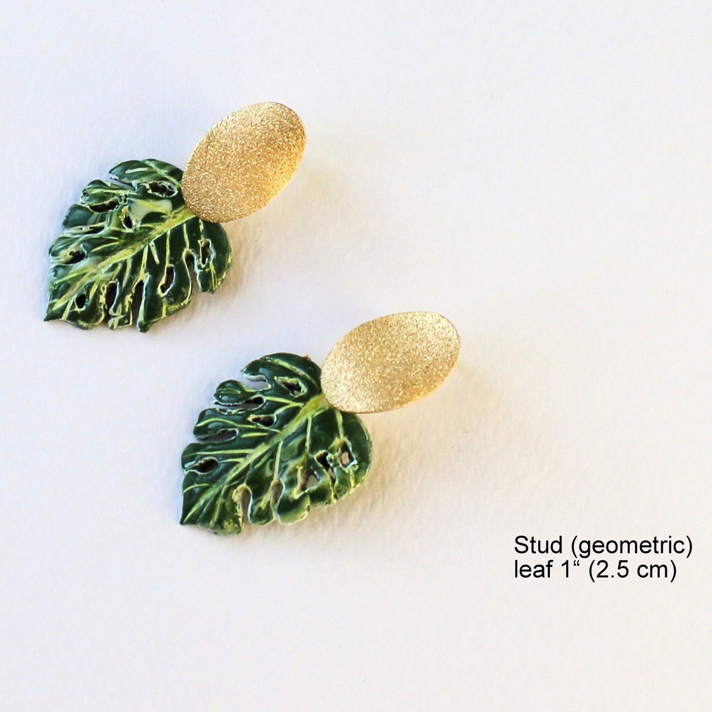 Lucky Charm: Monstera Leaf Earrings Polymer Clay.