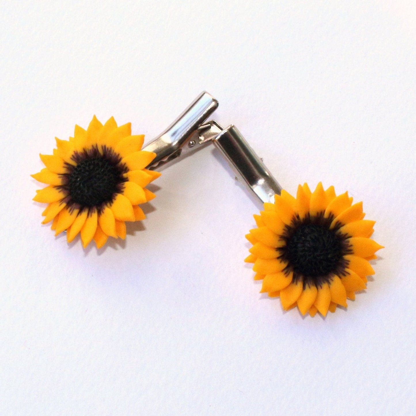 Sunshine in Your Hair: Sunflower Barrette Poymer Clay.