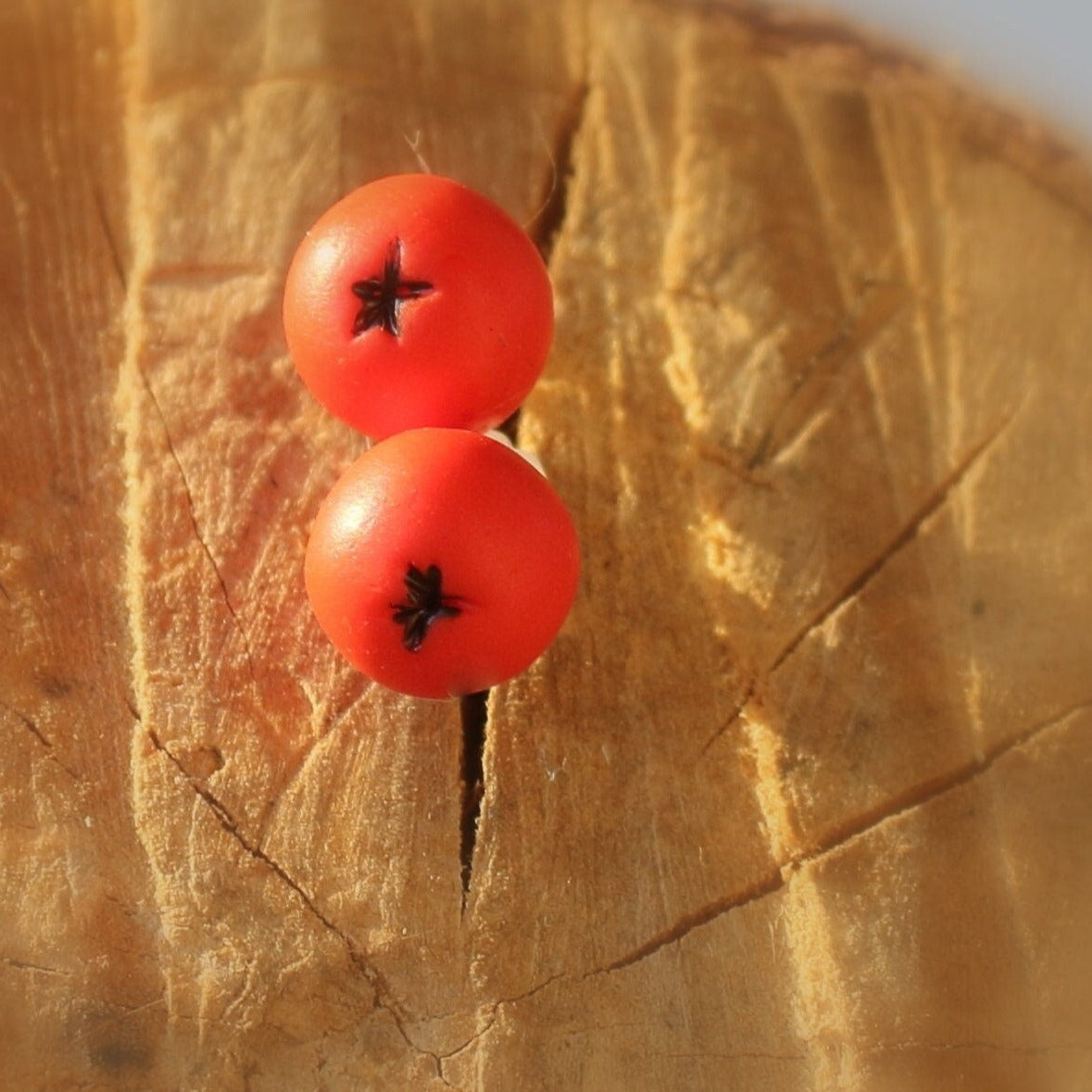 Autumn Drops: Rowan Earrings Polymer Clay.