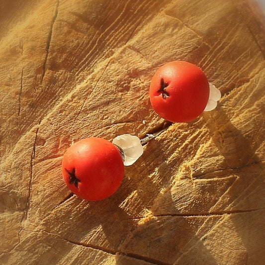 Autumn Drops: Rowan Earrings Polymer Clay.