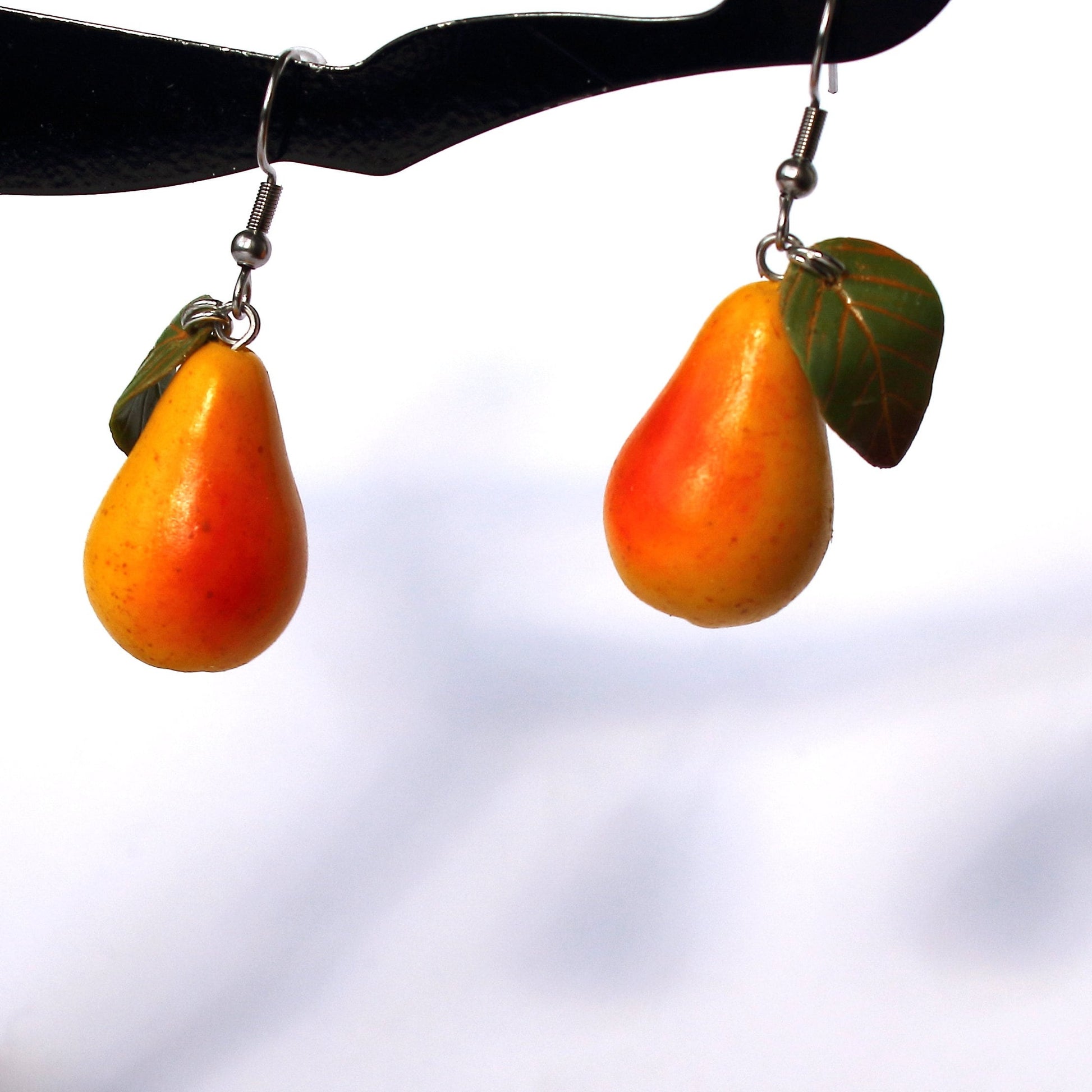 Autumnal Symphony: Pear Earrings Polymer Clay.