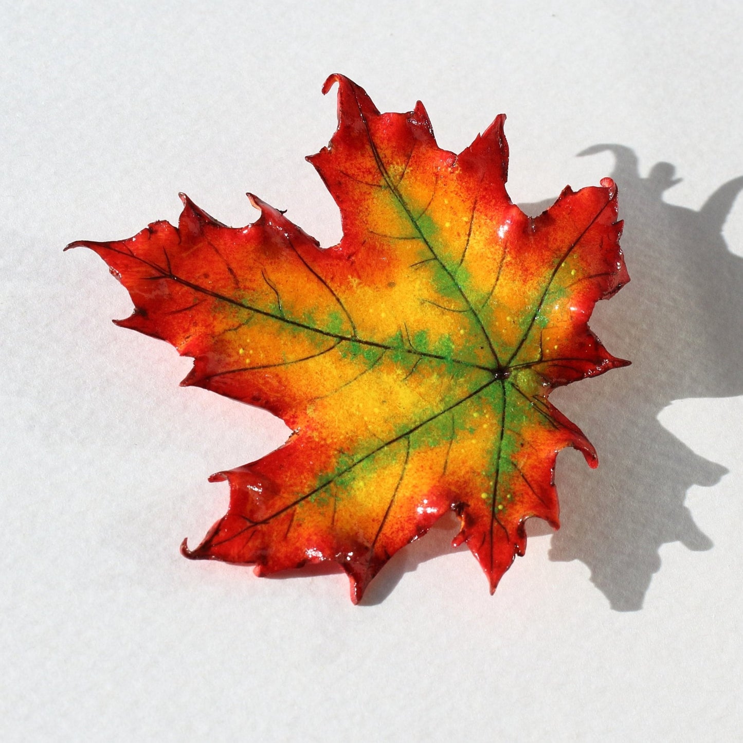 Autumn Dream : Maple Leaf Brooch Polymer Clay.