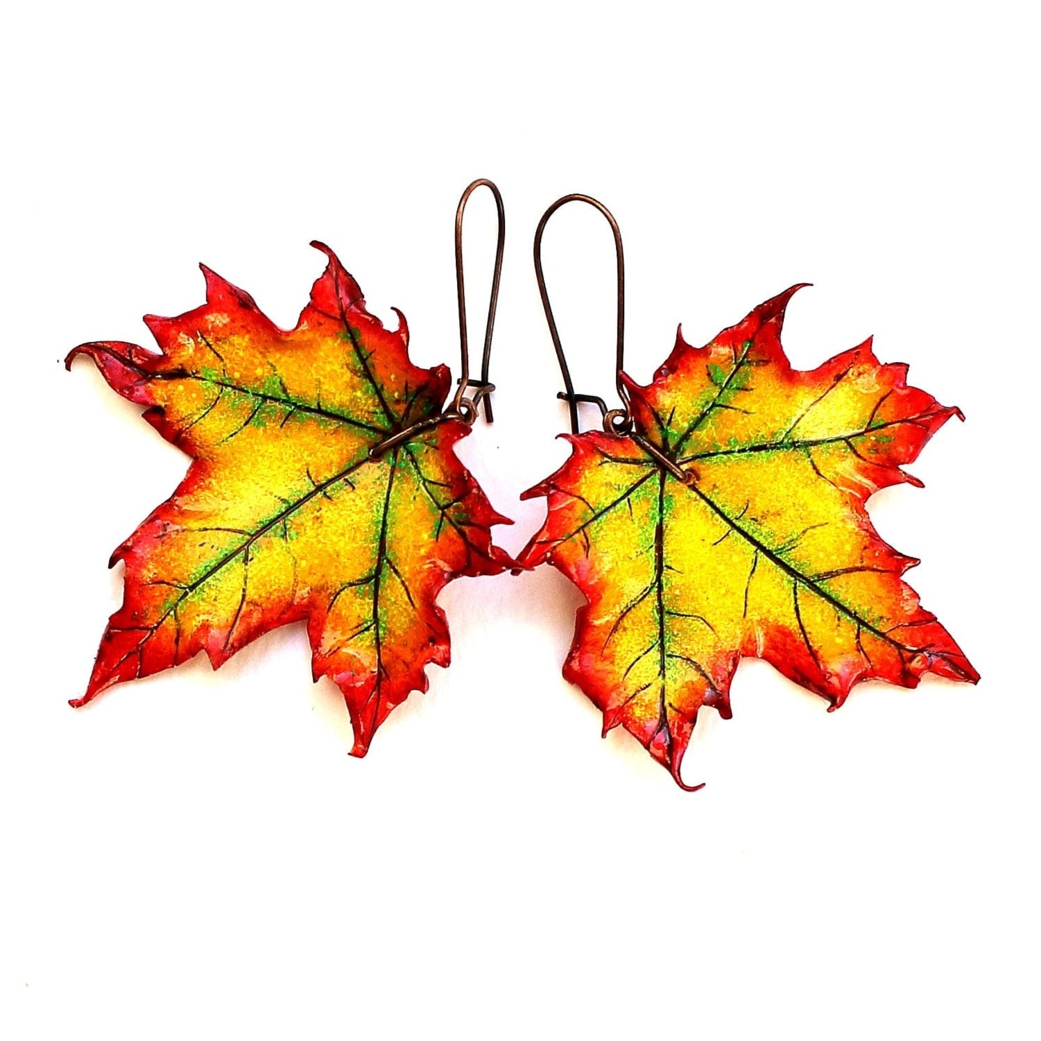 Fall Palette: Maple Leaf Earrings Polymer Clay.