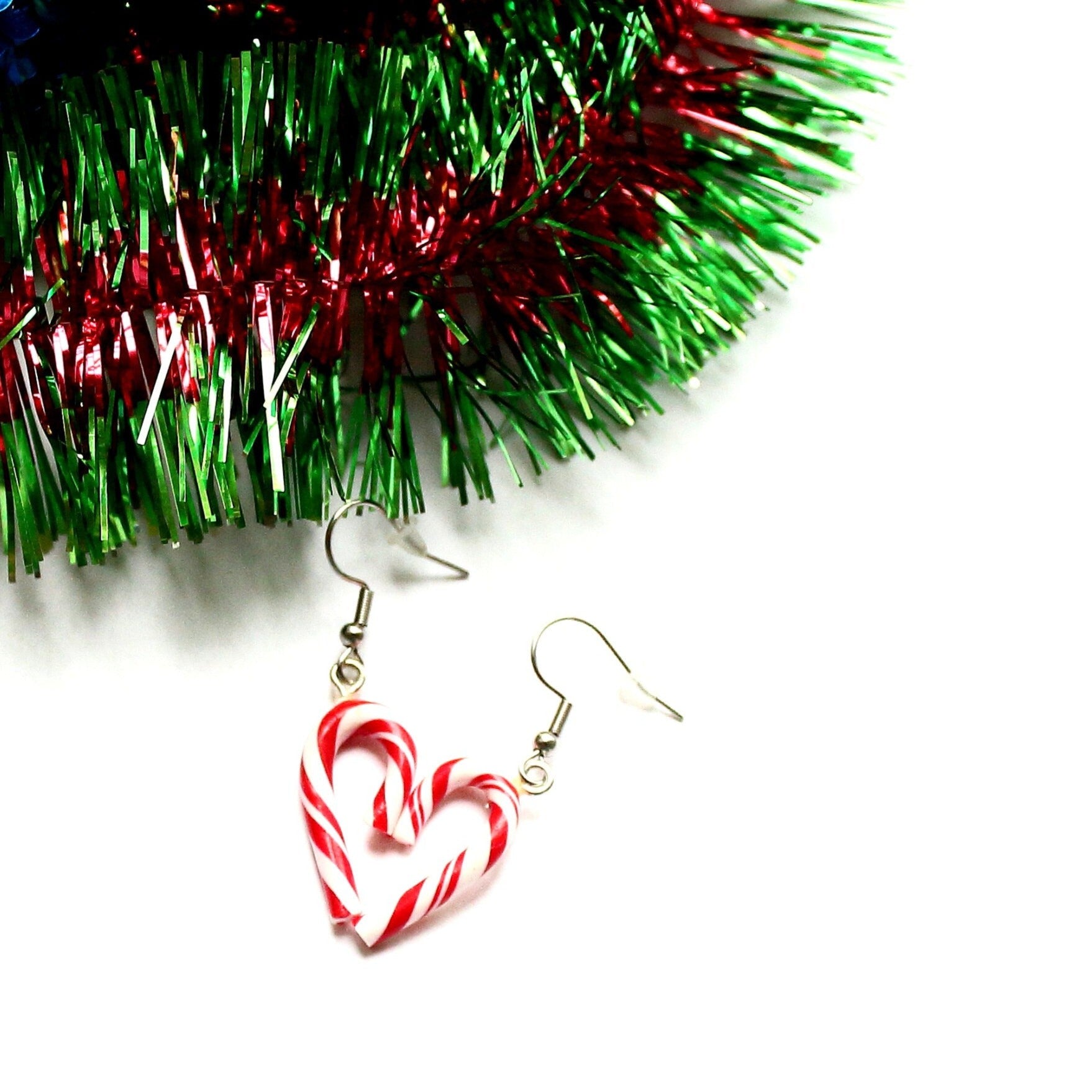 Sweet Caprice: Candy Cane Earrings Polymer Clay.