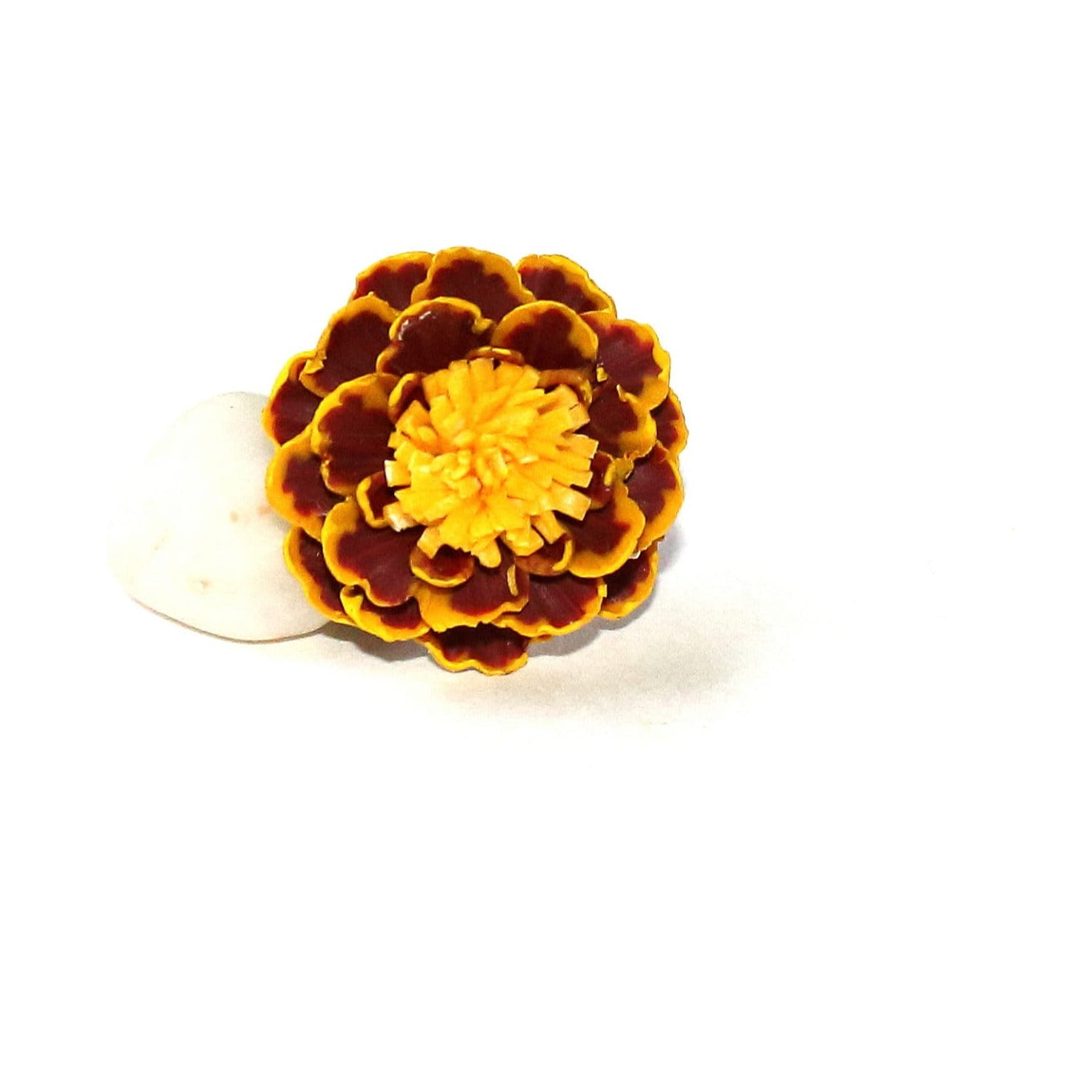 Fiery Beauty: Marigold Ring Polymer Clay.