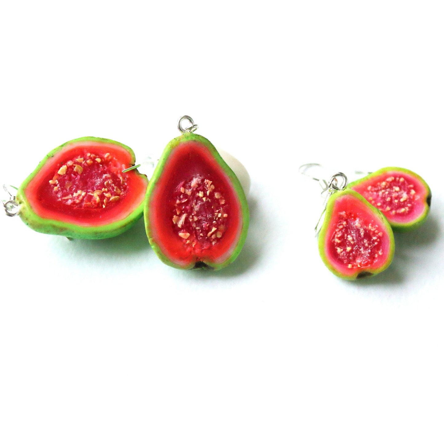 Paradise Gifts: Guava Earrings Polymer Clay.