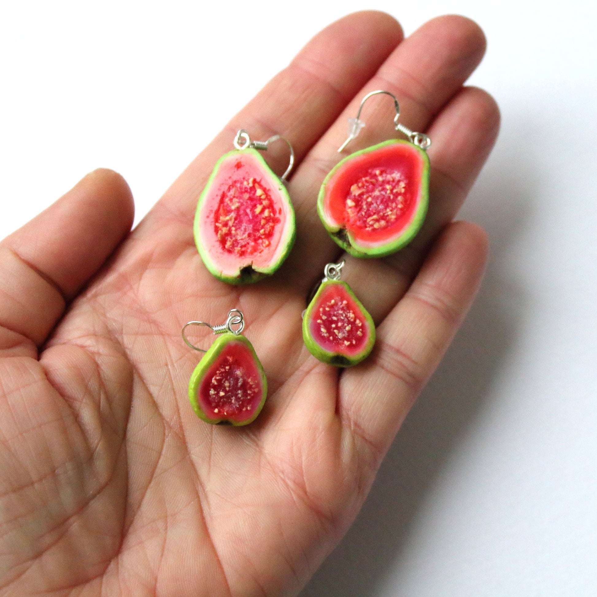 Paradise Gifts: Guava Earrings Polymer Clay.