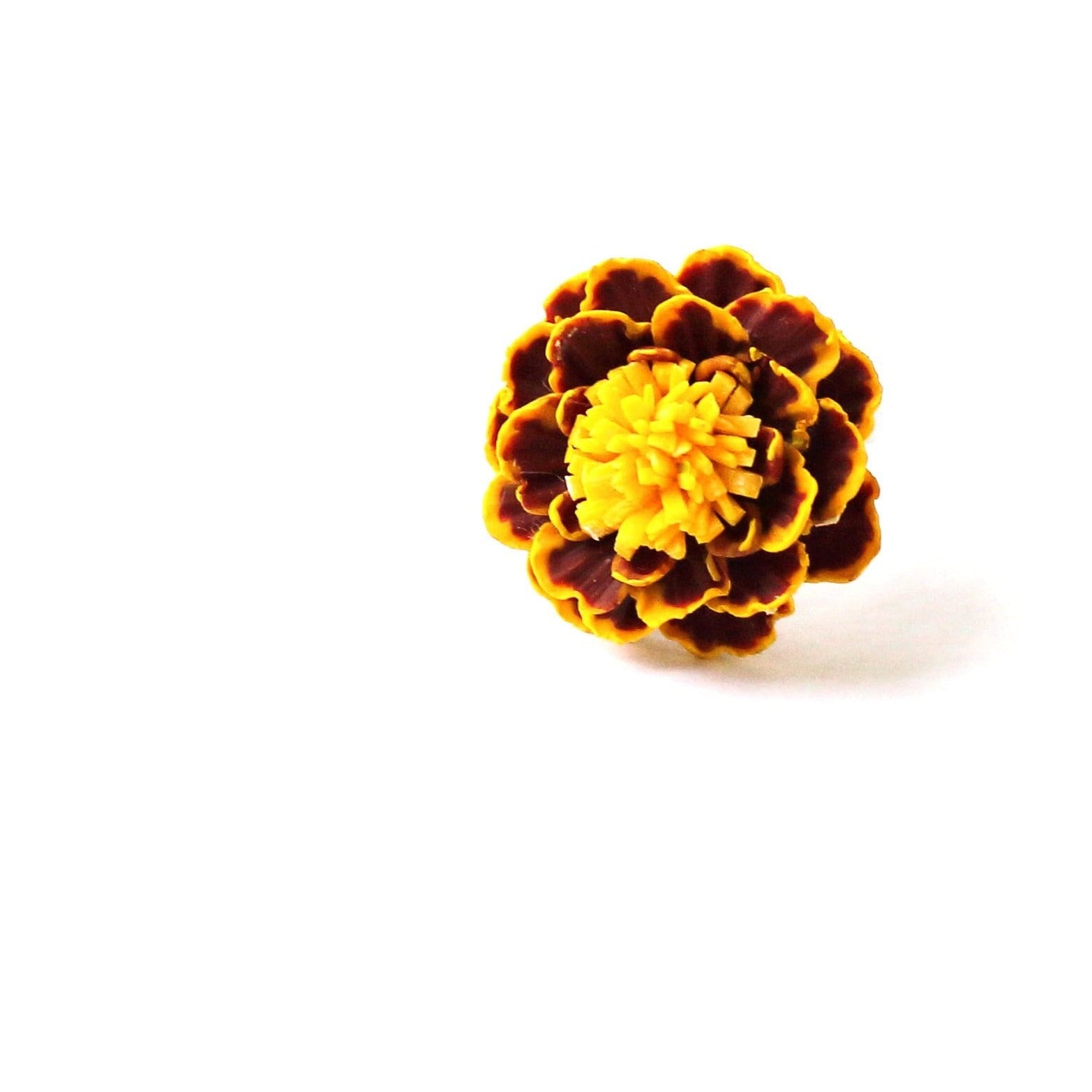 Fiery Beauty: Marigold Ring Polymer Clay.