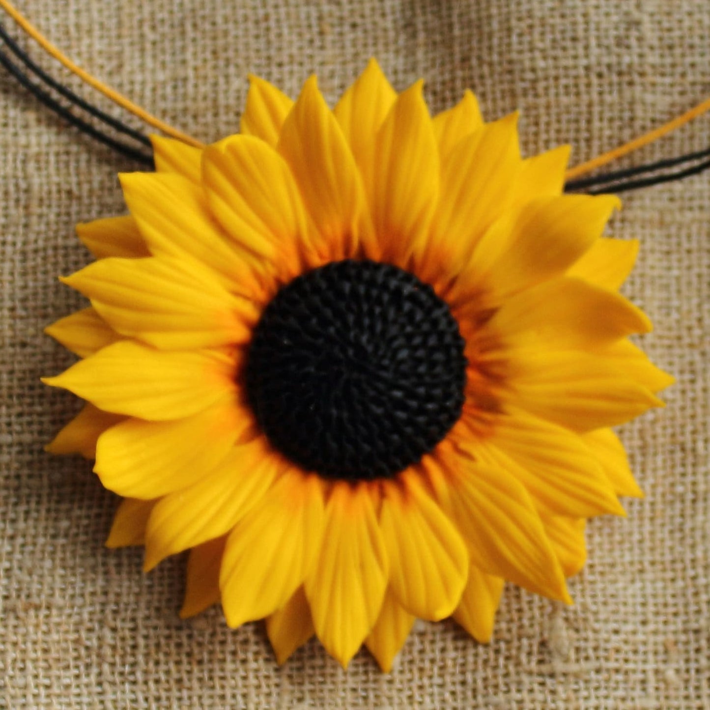 Floral Splendor: Sunflower Brooch & Pendant Polymer Clay.