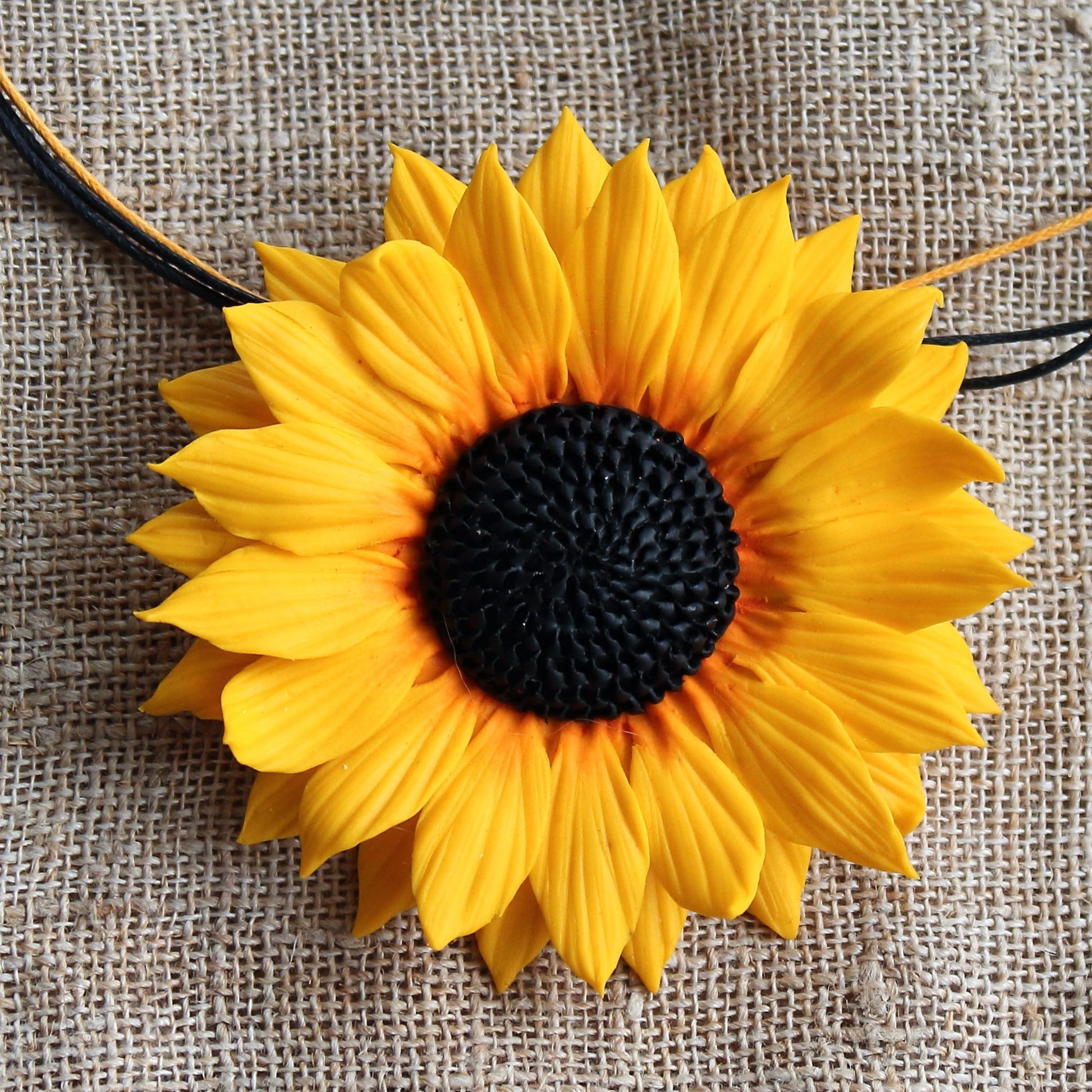 Floral Splendor: Sunflower Brooch & Pendant Polymer Clay.