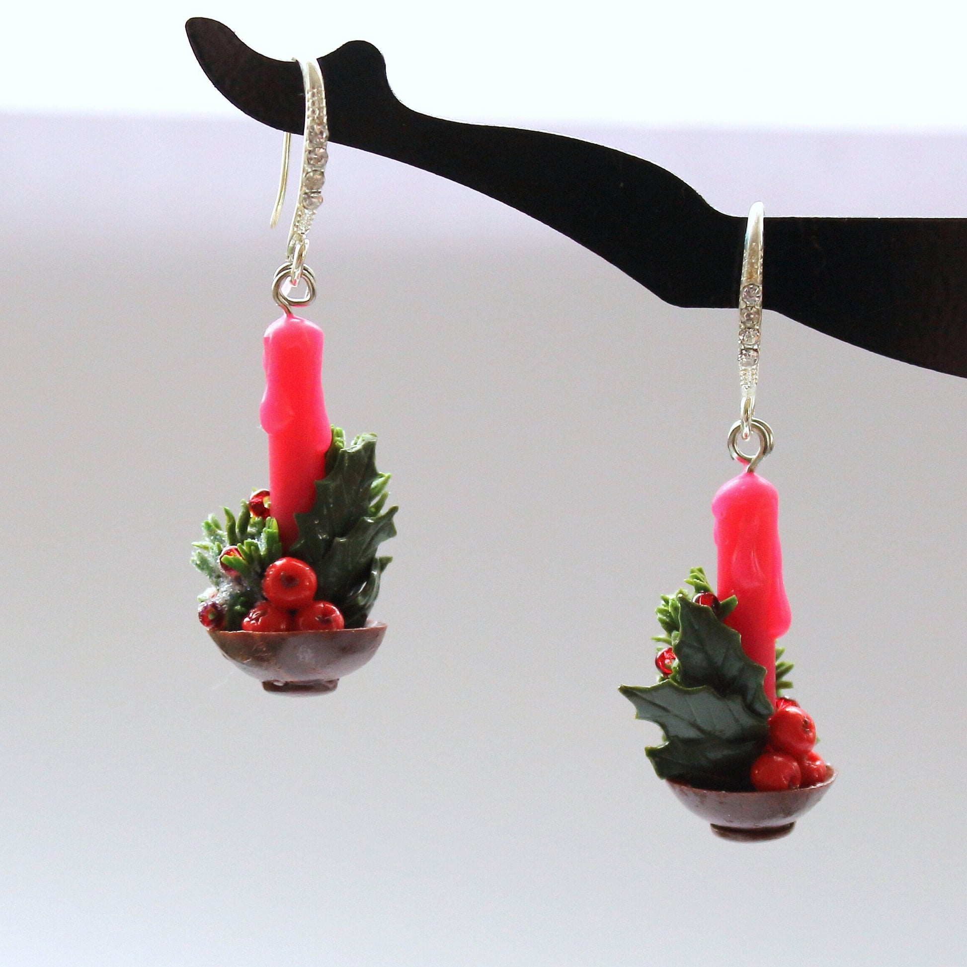 Festive Glow: Christmas Earrings Polymer Clay.