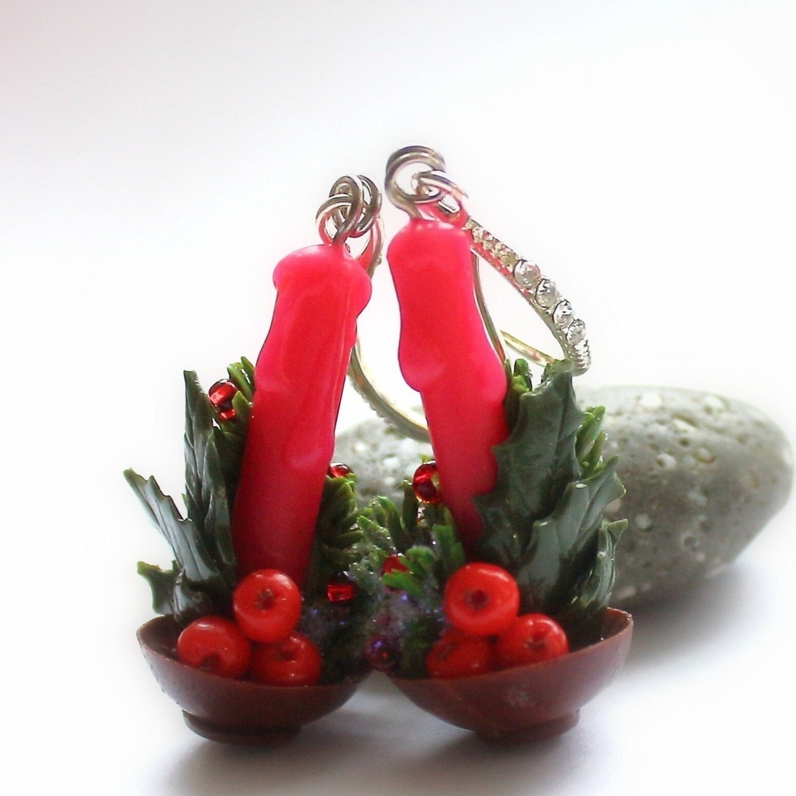 Festive Glow: Christmas Earrings Polymer Clay.