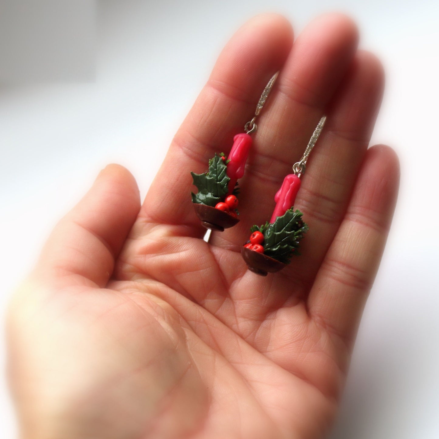 Festive Glow: Christmas Earrings Polymer Clay.