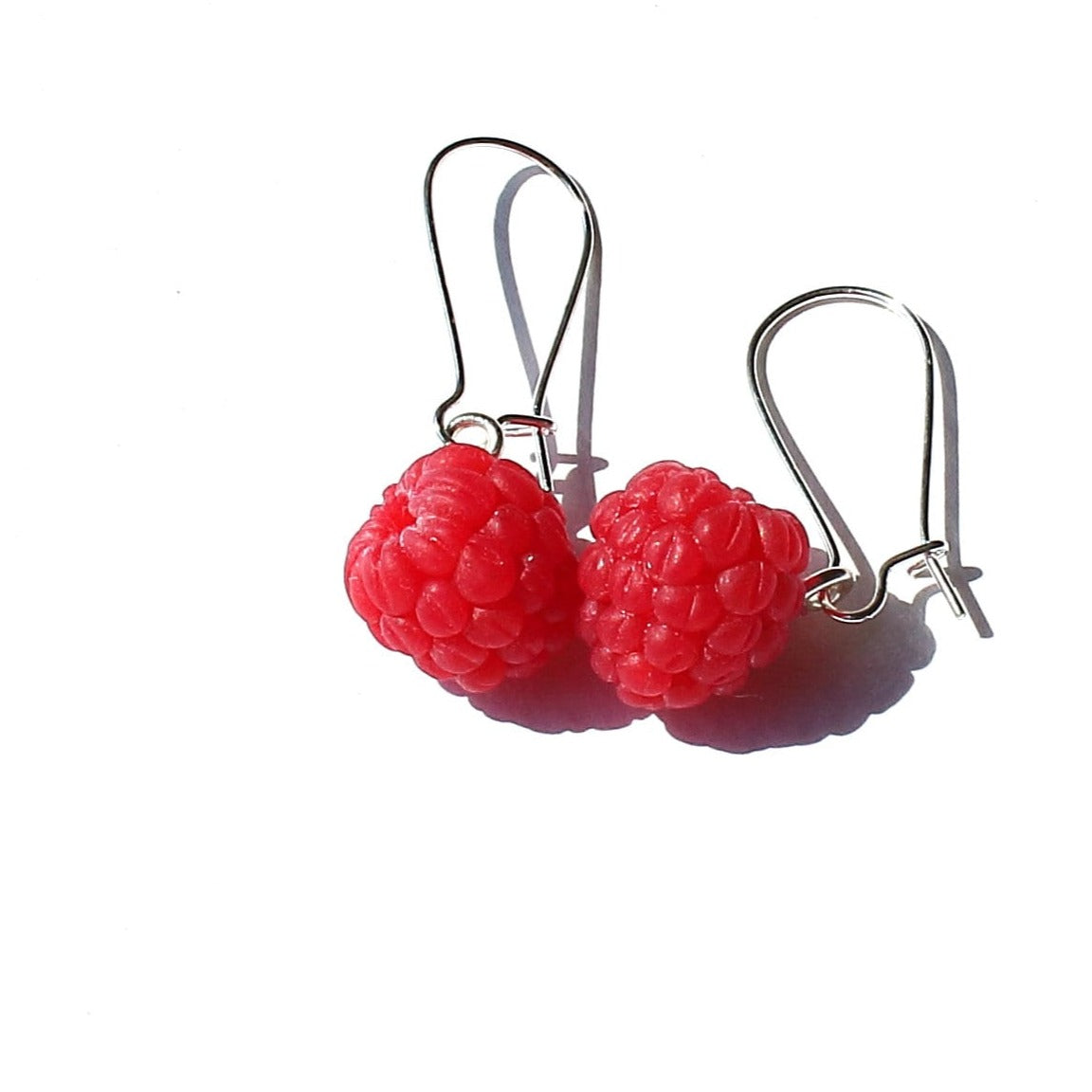 Berry Cuties: Raspberry Earrings Polymer Clay.