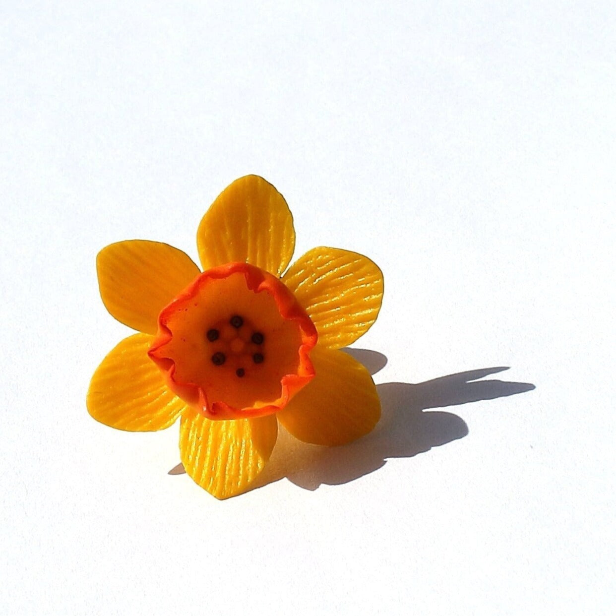 Golden Dawn: Daffodil Pin Polymer Clay.