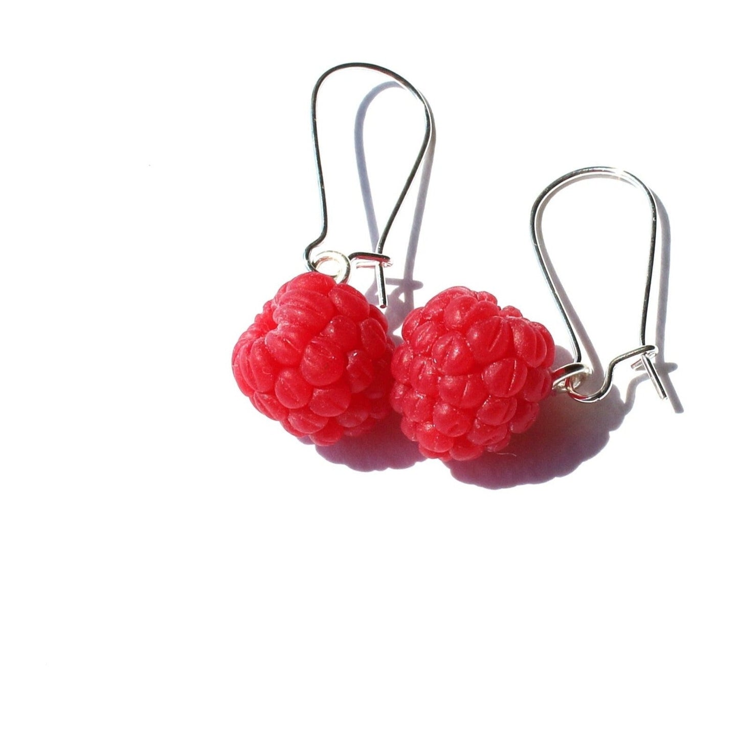 Berry Cuties: Raspberry Earrings Polymer Clay.