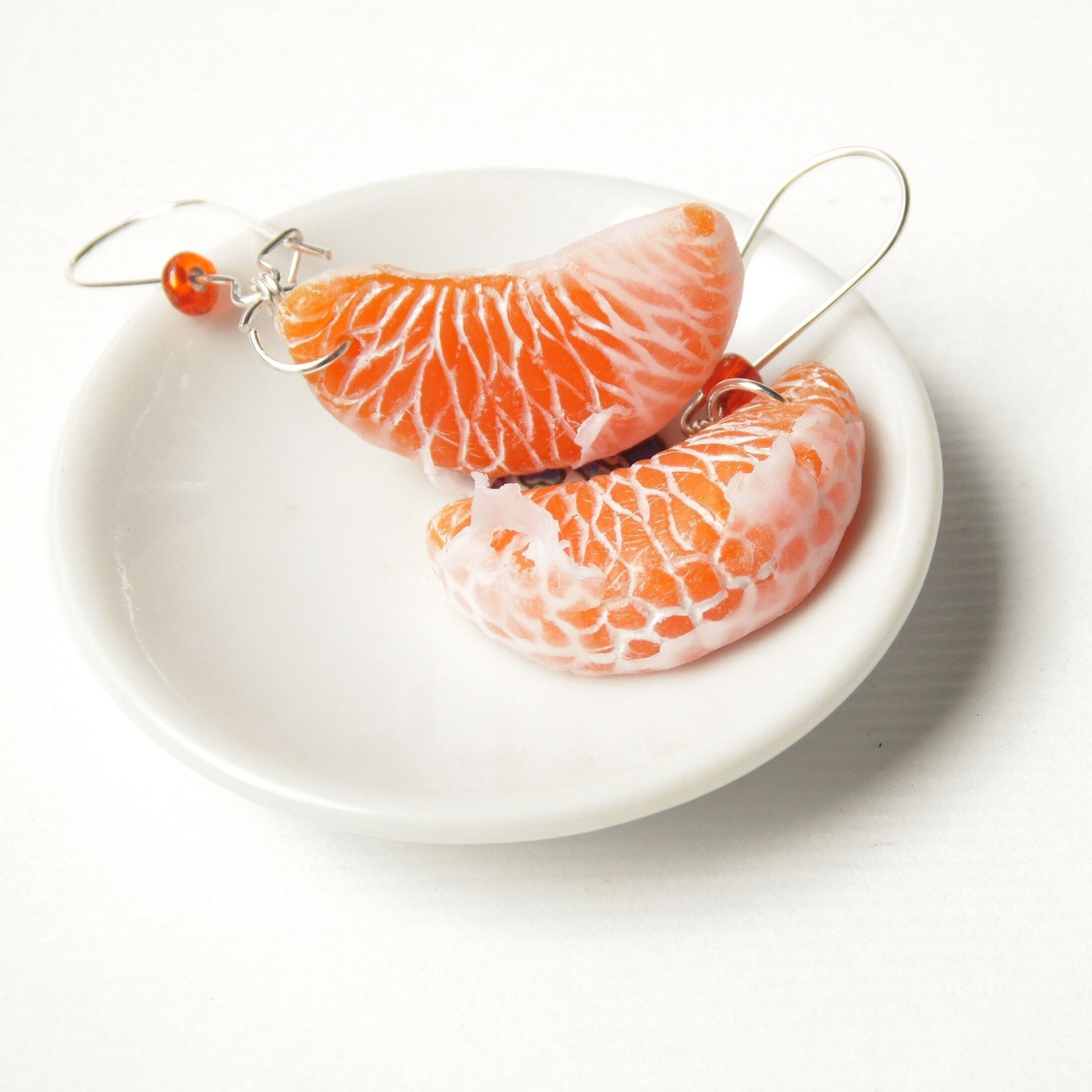 Slices Bliss: Mandarin Earrings Polymer Clay.