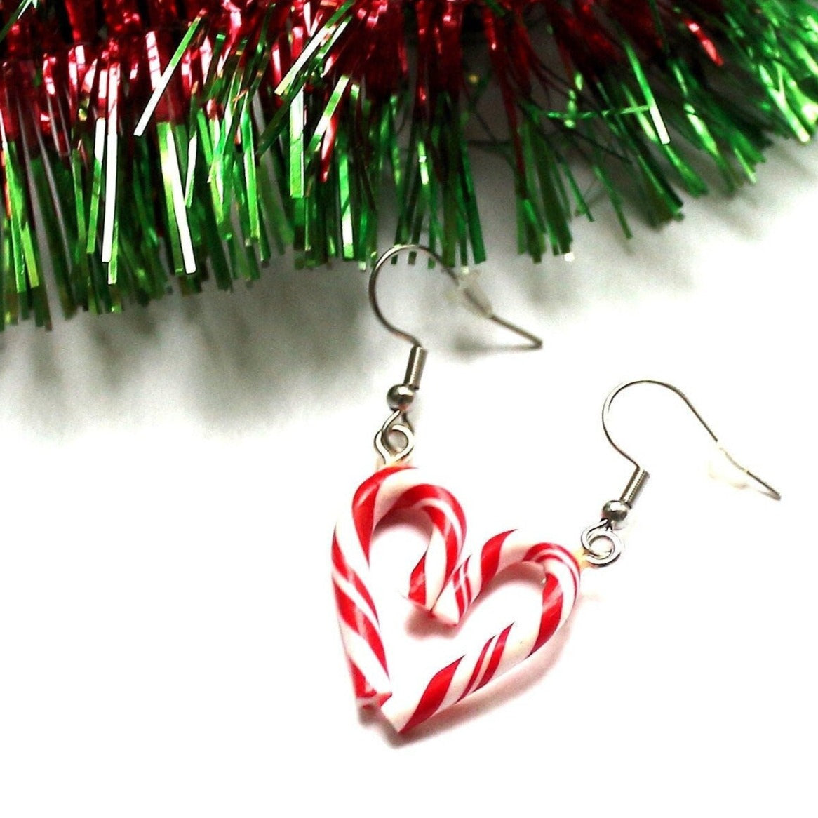 Sweet Caprice: Candy Cane Earrings Polymer Clay.