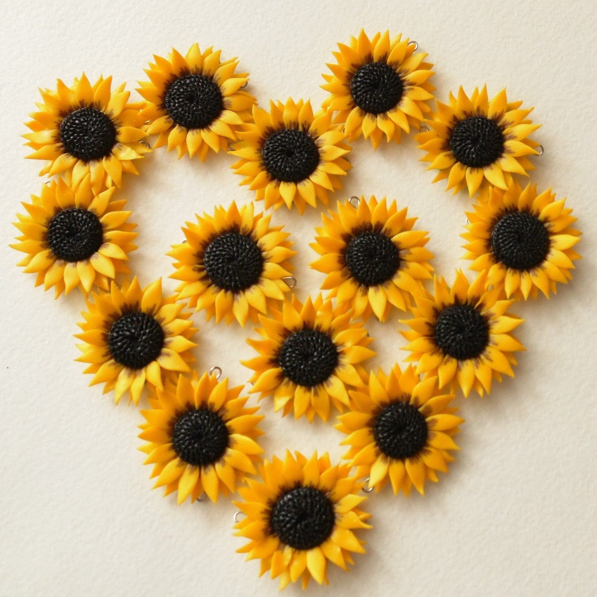 Summer Symphony: Sunflower Bead Polymer Clay.