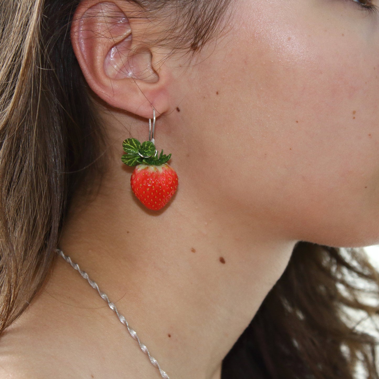 Berry Blush: Strawberry Earrings Polymer Clay.