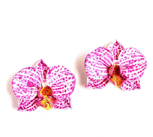 Silk Petals: Orchid Earrings Polymer Clay.