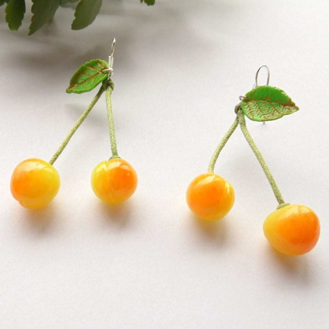 Sunshine spark: Sweet Cherry Earrings Polymer Clay.