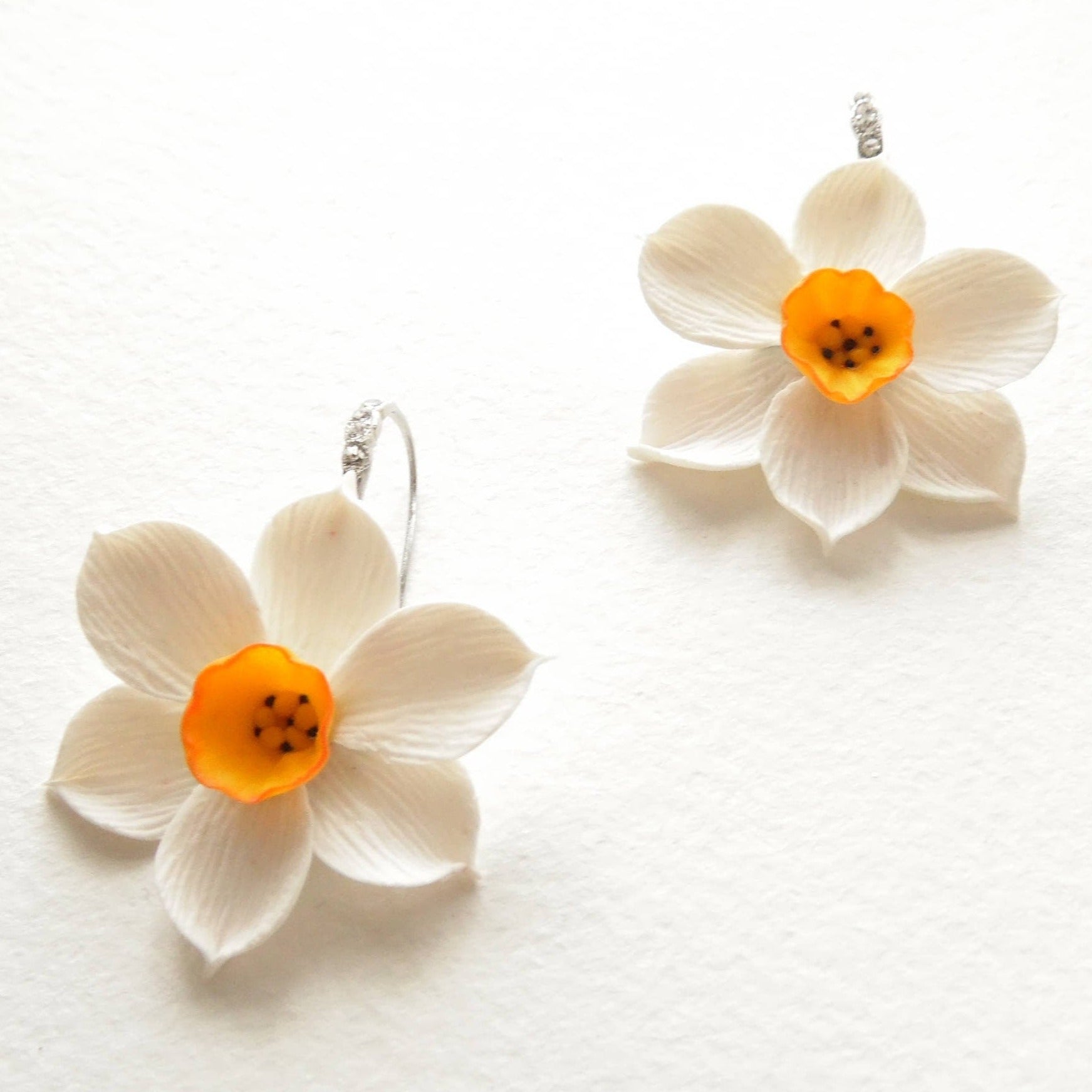 Flower Serenade: Daffodil Earrings Polymer Clay.