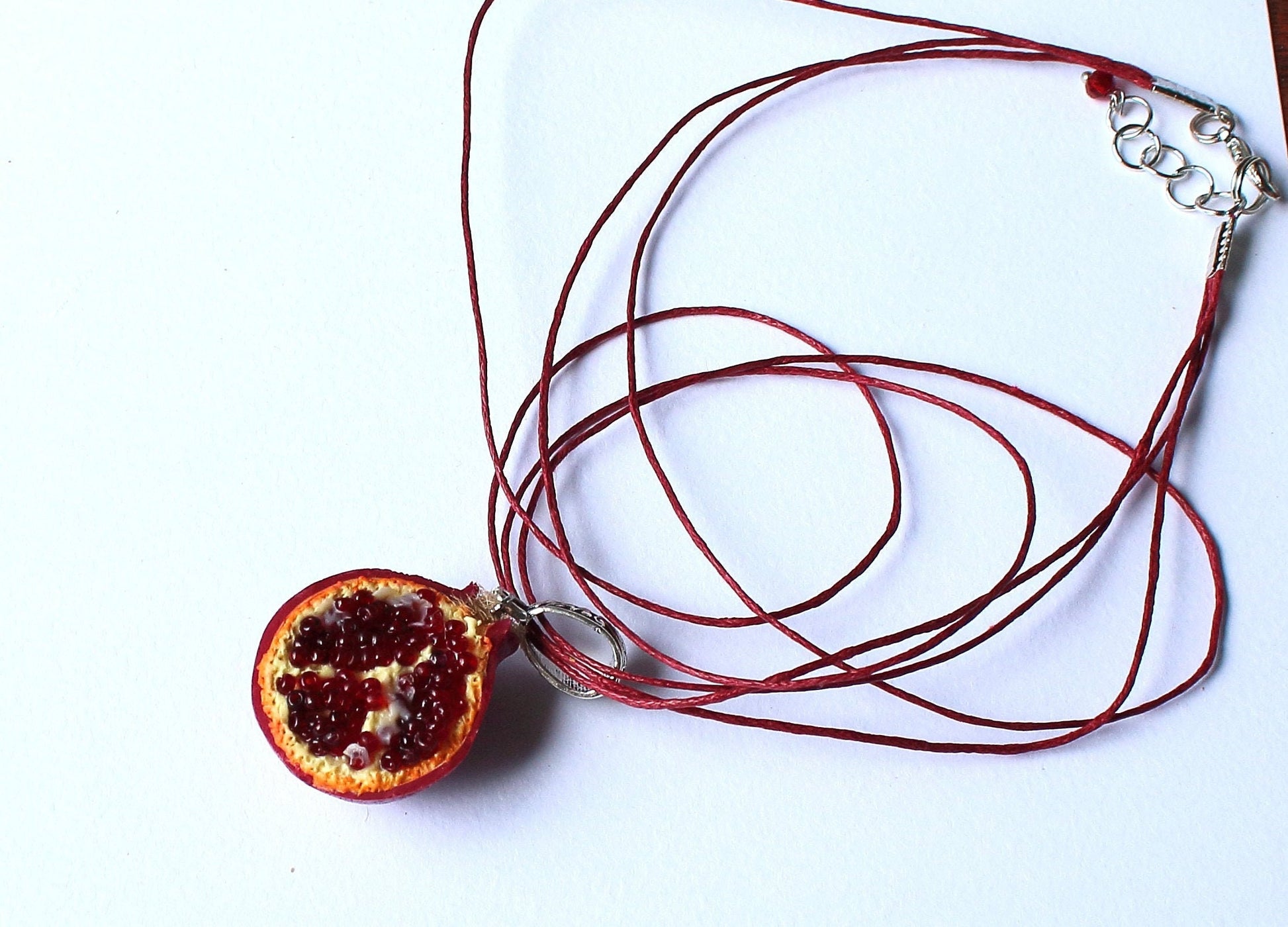 The Queen of Jewels: Pomegranate Pendant Polymer Clay