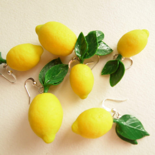 Summer Fresh: Lemon Earrings Polymer Clay.