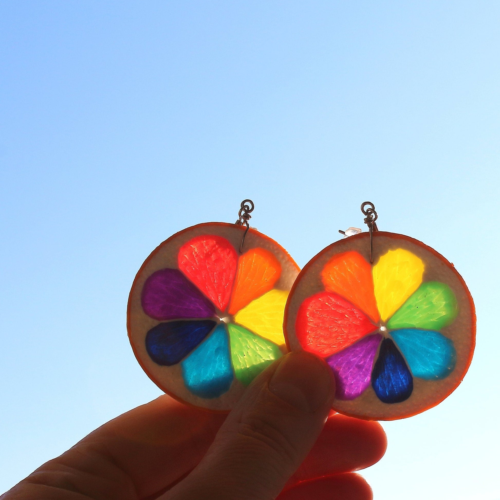 Seven Colors of Happiness : Lemon Earrings Polymer Clay.