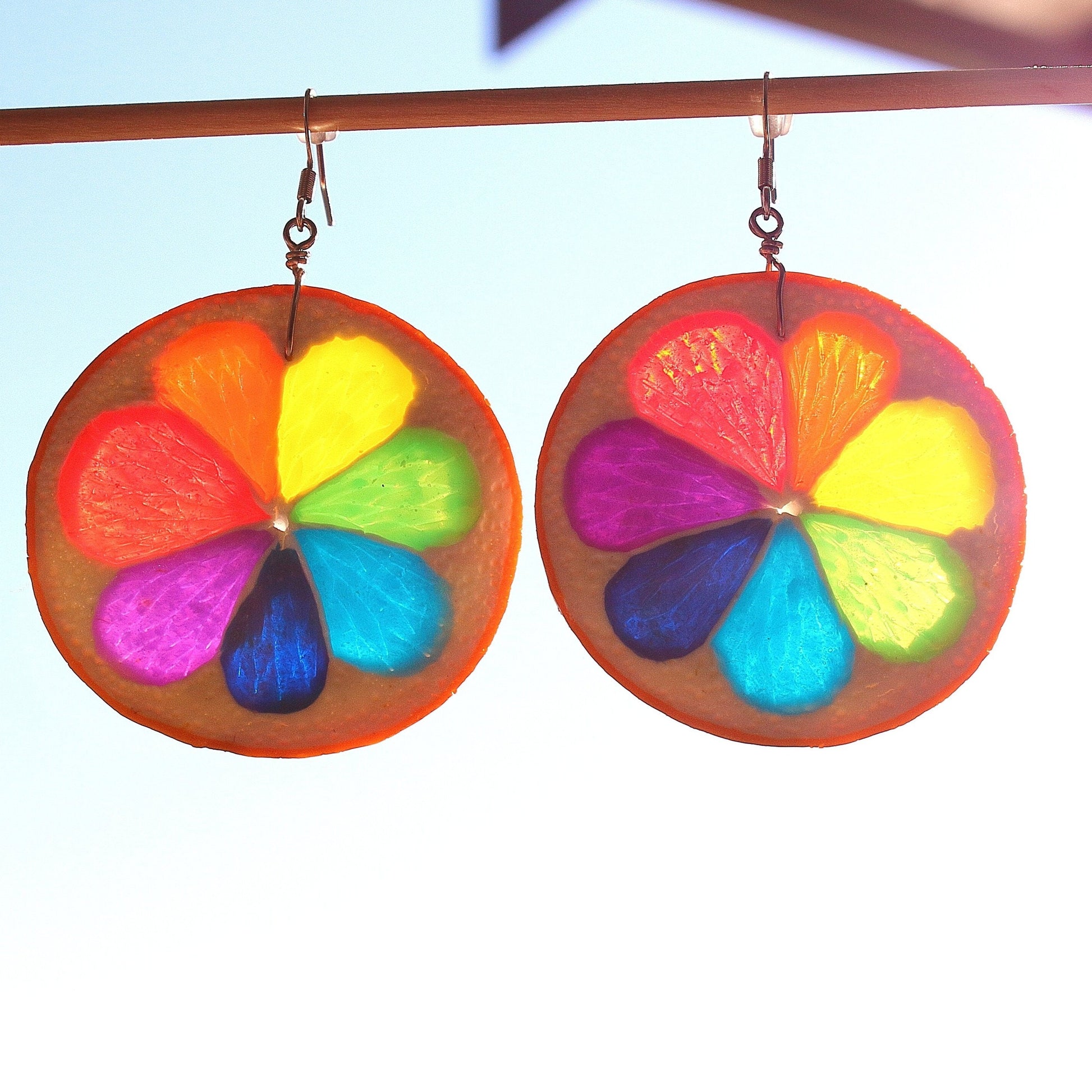 Seven Colors of Happiness : Lemon Earrings Polymer Clay.