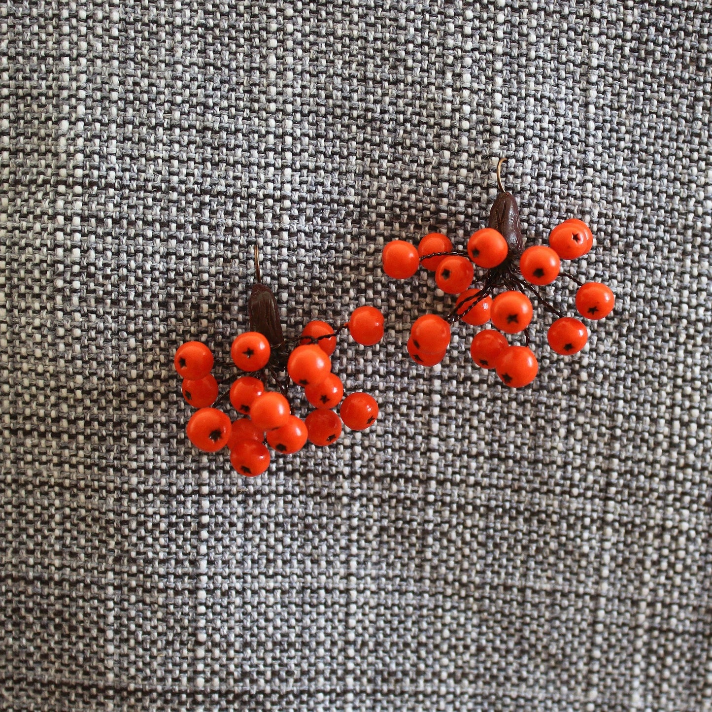 Autumn Fire: Rowan Earrings Polymer Clay.