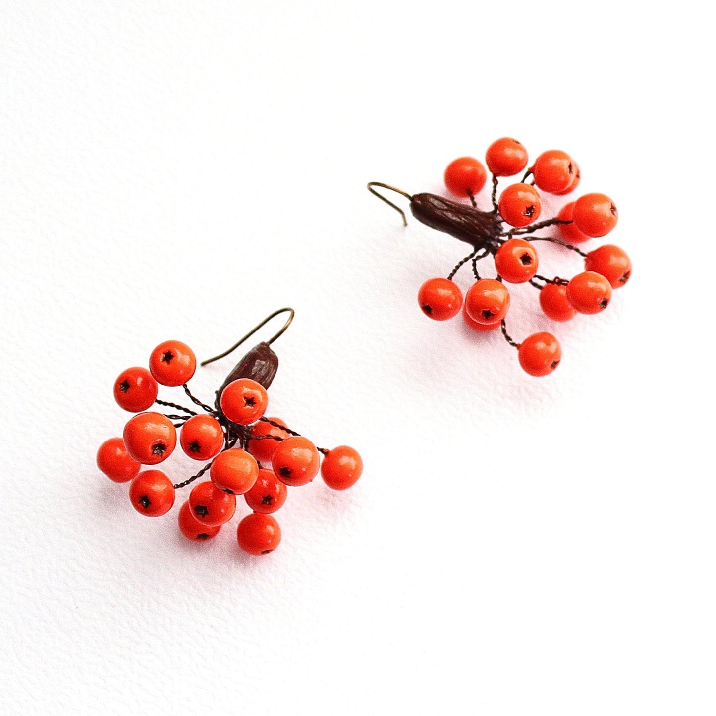 Autumn Fire: Rowan Earrings Polymer Clay.