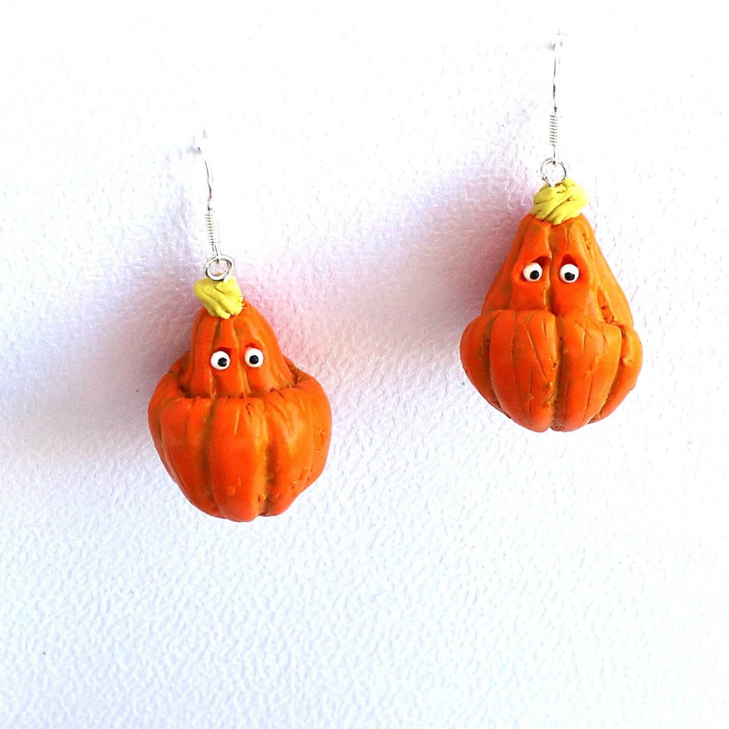 Monster Smile: Halloween Pumpkin Earrings Polymer Clay.